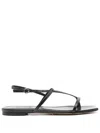 Aeyde Ella Leather Sandals In Black