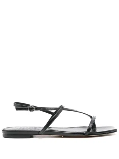 Aeyde Ella Flat Sandals In Black