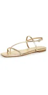 Aeyde Ella Nappa Leather Laminated Sandals Laminated Gold