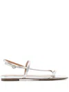 Aeyde Ella Nappa Leather Laminated Sandals Laminated Gold In Silver