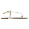 Aeyde Square Toe Flat Sandals In Silver