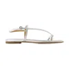 Aeyde Ella Metallic Leather Sandals In Silver