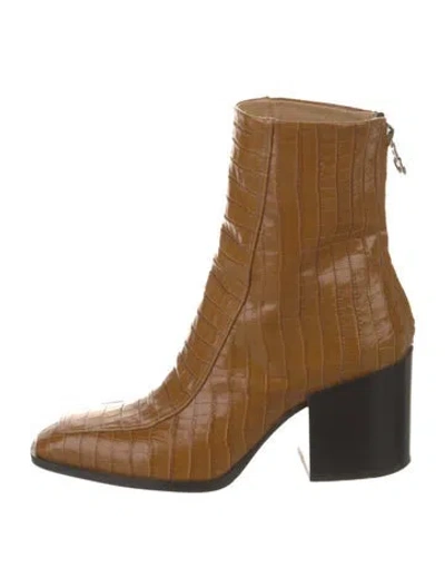 Pre-owned Aeyde Embossed Leather Chelsea Boots In Neutral