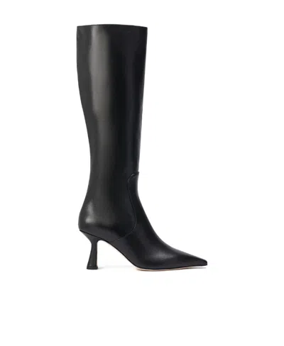 Aeyde Esme 75mm Knee-high Leather Boots In Black