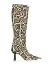 Aeyde Bottes À Imprimé En Cuir In Ivory