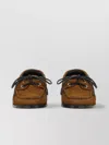 Aeyde Eyelet Lace Loafers Rubber Sole Suede Finish In Brown