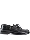 Aeyde Eyelet Lace-up Loafers In Black