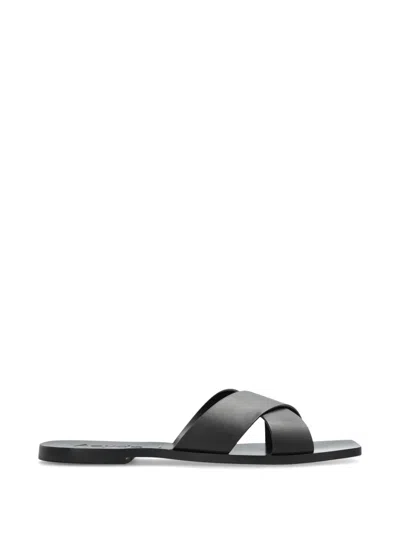Aeyde Faye Crossover-strap Sandals In Black