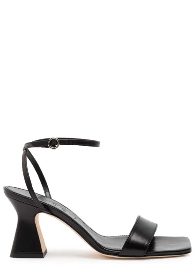 Aeyde Fenna 70 Metallic-leather Sandals In Black And Silver
