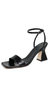 Aeyde Fenna 70 Metallic-leather Sandals In Black