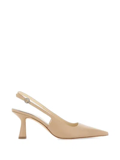 Aeyde Fernanda Leather Slingback Heeled Pumps In Neutral