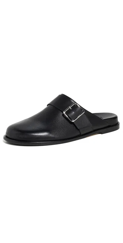 Aeyde Finja Suede Slides In Black