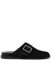 Aeyde Finja Suede Slides In Black