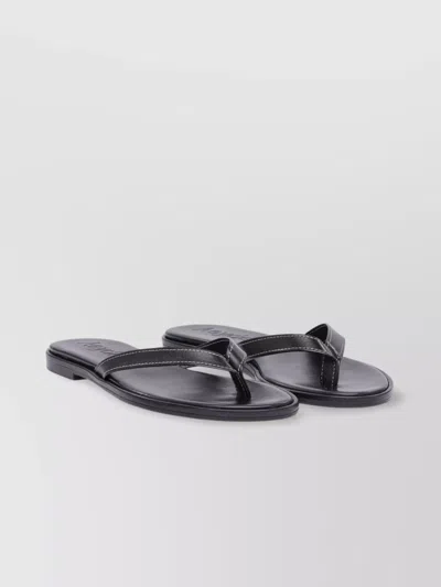 Aeyde Flat Sole Open Toe Sandals With Stitch Detailing