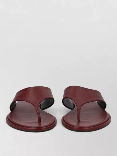 Aeyde Flat Sole Sandals Open Toe Thong Strap In Brown