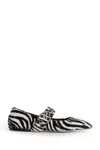 Aeyde Buckle Detail Zebra Pattern Ballerina Shoes