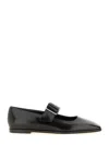 Aeyde Sunny Polido Dancer Lamb Leather Flats In Black