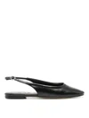 Aeyde Square-toe Leather Ballerina Shoes In Negro