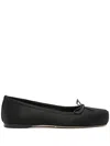 Aeyde 5mm Gabriella Satin Flats In Black