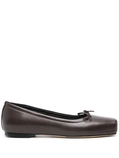 Aeyde Gabriella Nappa Leather Flats In Braun
