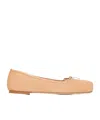 Aeyde Gabriella Nappa Leather Ballet Flats In Nude