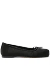 Aeyde 5mm Gabriella Satin Flats In Black