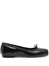 Aeyde Leather Black Flats In Black  