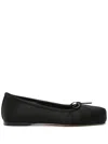 Aeyde 5mm Gabriella Satin Flats In Black