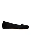 Aeyde 5mm Gabriella Satin Flats In Black