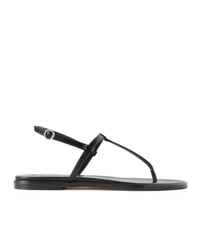 Aeyde Genuine Leather T-strap Shoes In Black