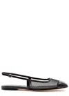 Aeyde Geraldine Leather-trimmed Mesh Slingback Ballet Flats In Black