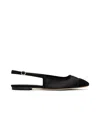 Aeyde Black Geraldine Satin Toe-cap Ballerina Flats
