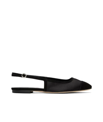 AEYDE GERALDINE SATIN TOE-CAP BALLET FLATS
