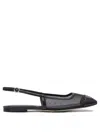 Aeyde Pointed Toe Flat Sole Sandals With Mesh Panels