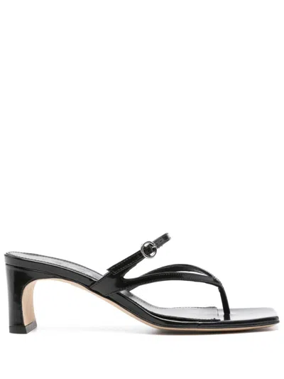 Aeyde Giselle Leather Sandals In Black
