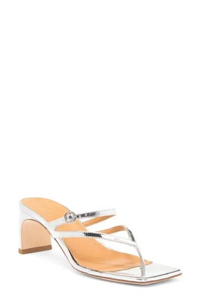 Aeyde Giselle Slide Sandal In Silver