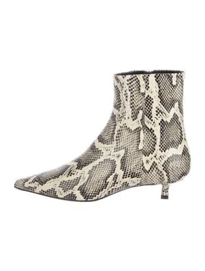 Pre-owned Aeyde Goat Leather Animal Print Boots In Multi