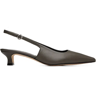 Aeyde Gray Catrina Slingback Heels
