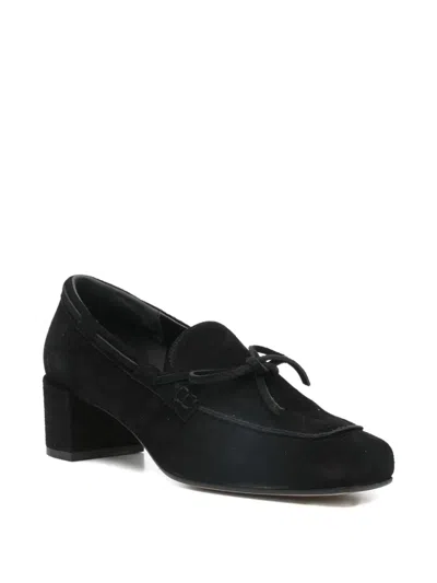 Aeyde Grenn Suede Bow Pumps In Black