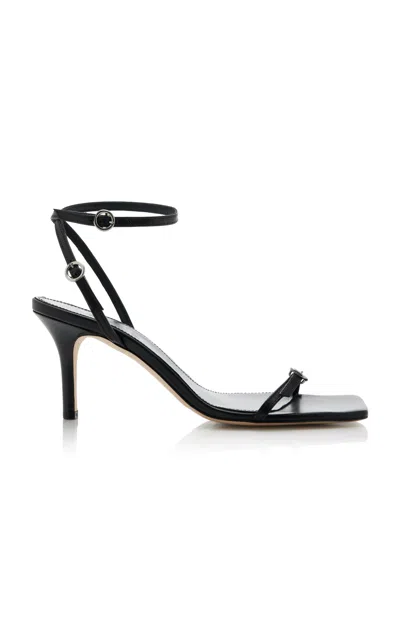 Aeyde Hallie Patent-leather Sandals In Black