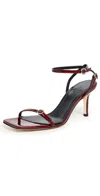 Aeyde Hallie Patent Calf Leather Red Metallic Sandals Red Metallic In Red Metallic