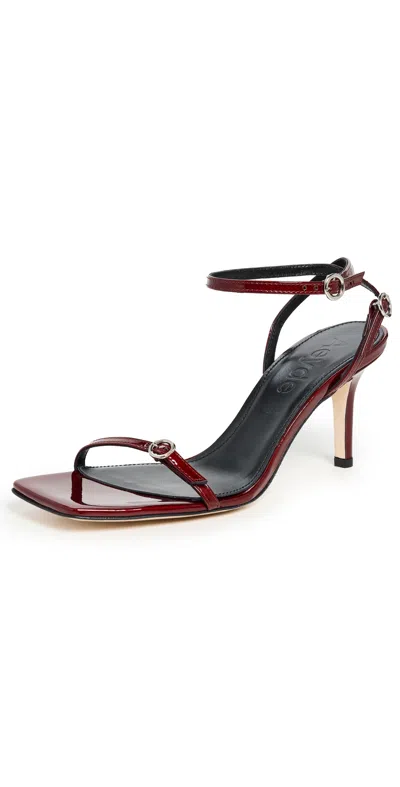 Aeyde Hallie Patent Calf Leather Red Metallic Sandals Red Metallic