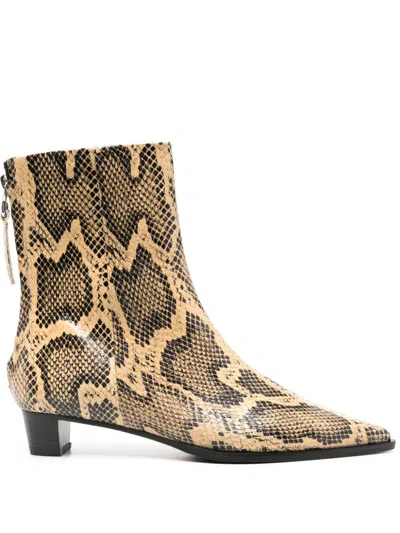 Aeyde Beige Harriet Boots In Latte