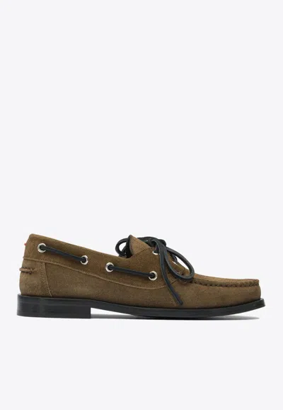 Aeyde Harris Lace-up Loafers In Brown
