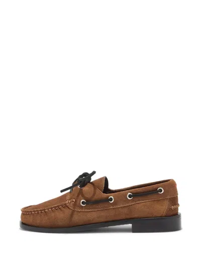 Aeyde Harris Lace-up Loafers In Brown