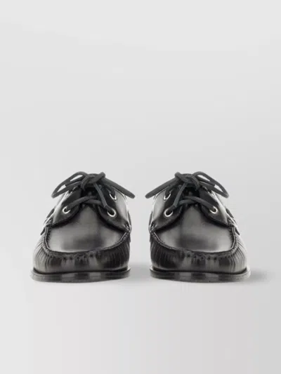 Aeyde "harris" Moc Toe Loafers With Eyelet Detailing