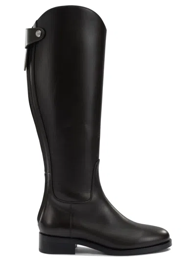 Aeyde Hector 15 Leather Knee-boots In Black