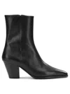 Aeyde Hedvig Pointed-toe Leather Ankle Boots In Black