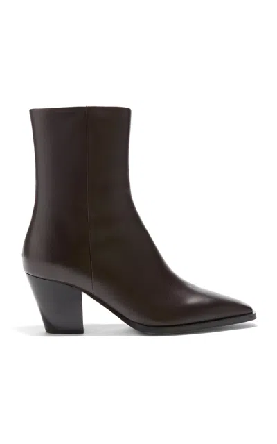 Aeyde Hedvig Leather Ankle Boots In Brown