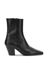 Aeyde Hedvig Pointed-toe Leather Ankle Boots In Black